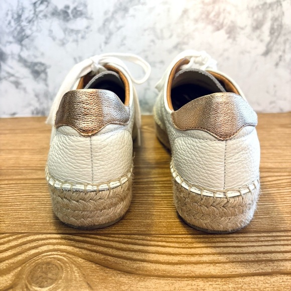 Dalson Anthropologie White Leather Espadrilles Sneakers Woven Made in Spain 10 - Picture 5 of 8